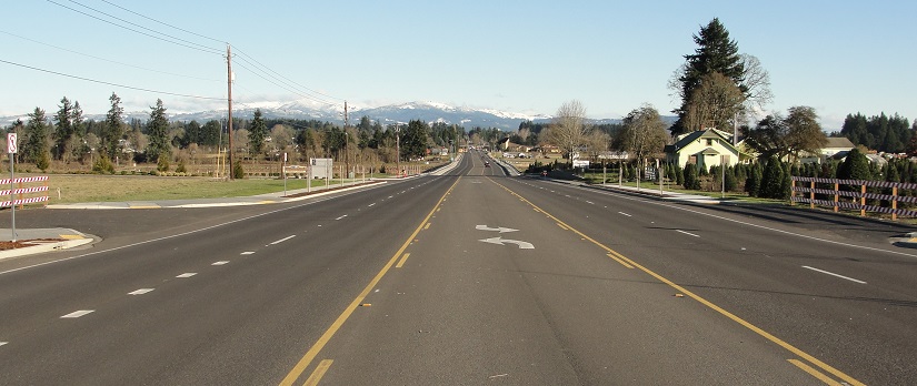 Photo of nearly completed Northeast 119th Street, east of Northeast 72nd Avenue.