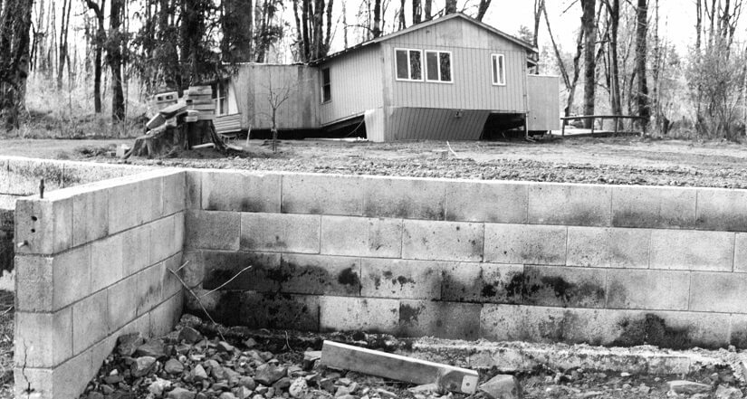 ​ Home swept off its foundation during the February 1996 flood.