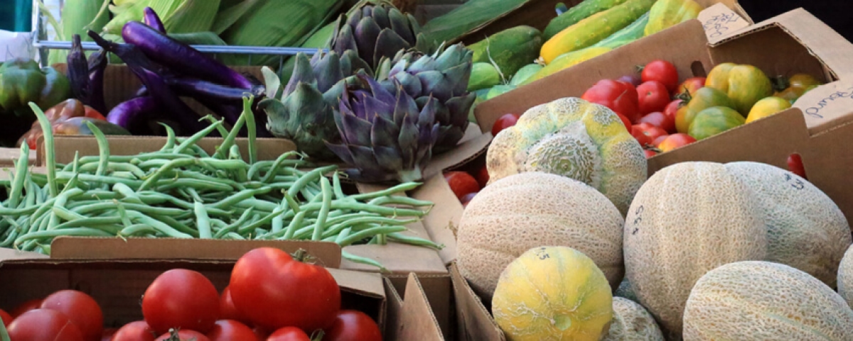 produce at a farmers market