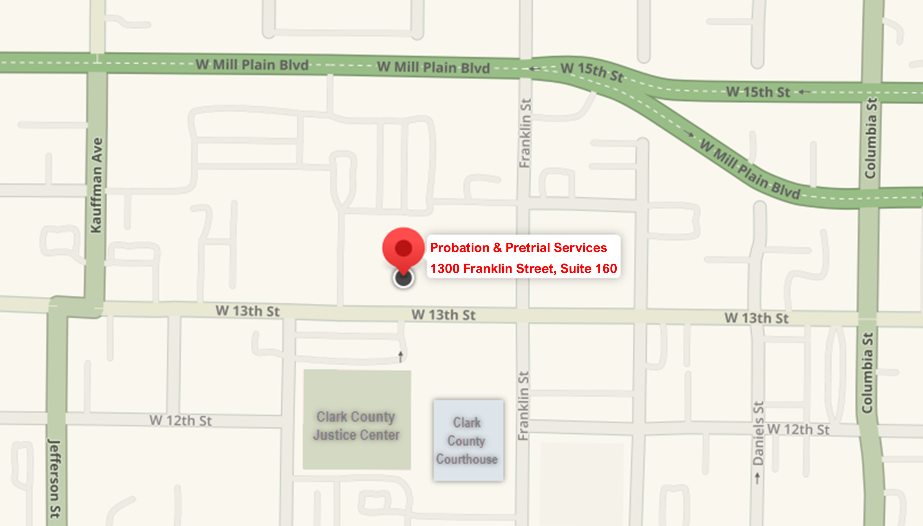 Map to Probation & Pretrial Services Office Map to Probation & Pretrial Services Office