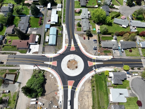 Roundabout at NE 99th St and NE 94th Ave