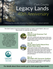 Legacy Lands 40th anniversary flyer Flyer that contains the text found in the section of this webpage under "Legacy Lands 40th anniversary".